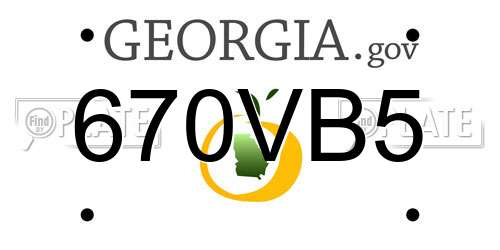670VB5 Georgia License Plate