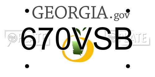 670VSB Georgia License Plate