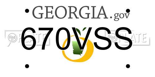 670VSS Georgia License Plate