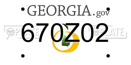 670Z02 Georgia License Plate