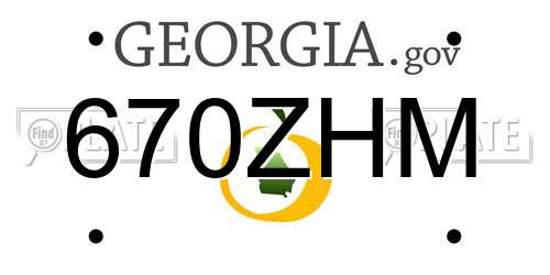 670ZHM Georgia License Plate