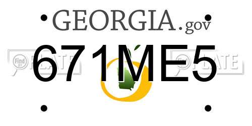 671ME5 Georgia License Plate