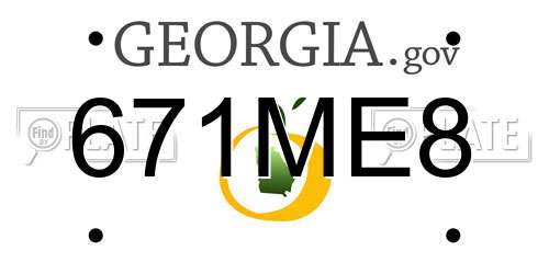 671ME8 Georgia License Plate