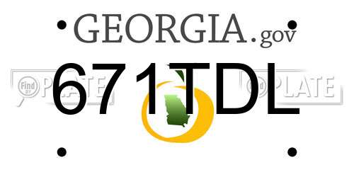 671TDL Georgia License Plate