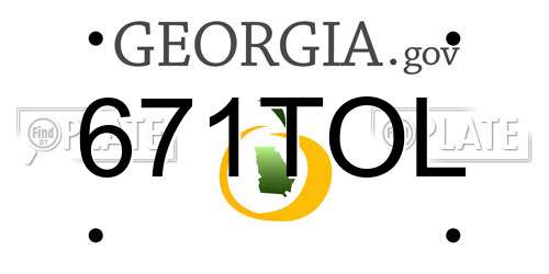671TOL Georgia License Plate