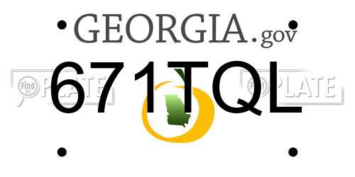 671TQL Georgia License Plate