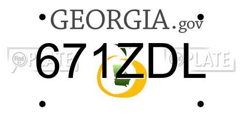 671ZDL Georgia License Plate