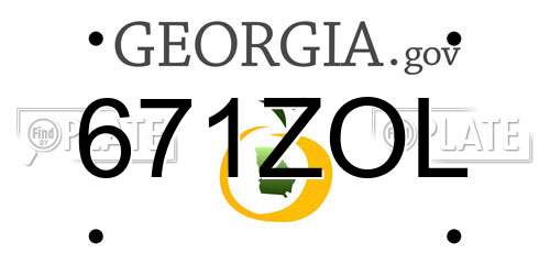 671ZOL Georgia License Plate