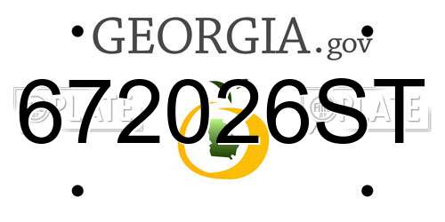 672026ST Georgia License Plate