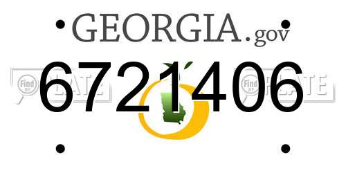 6721406 Georgia License Plate