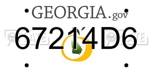 67214D6 Georgia License Plate