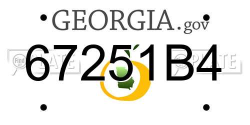 67251B4 Georgia License Plate