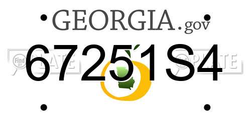 67251S4 Georgia License Plate