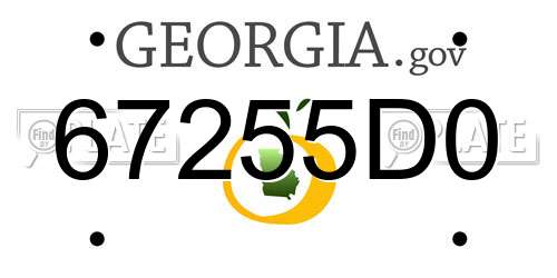 67255D0 Georgia License Plate