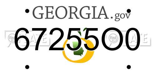 67255O0 Georgia License Plate
