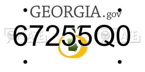 67255Q0 Georgia License Plate