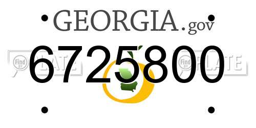 6725800 Georgia License Plate