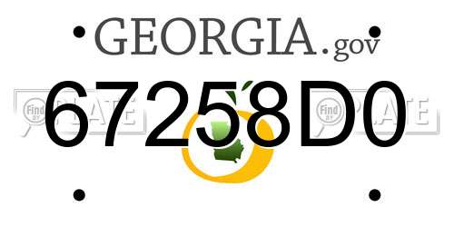67258D0 Georgia License Plate