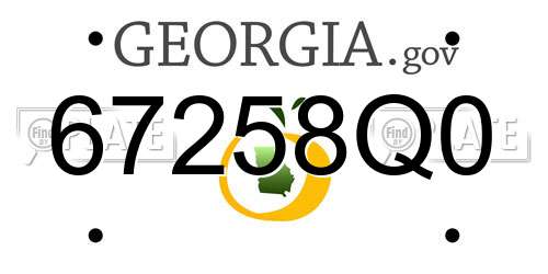 67258Q0 Georgia License Plate
