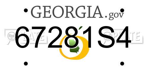 67281S4 Georgia License Plate