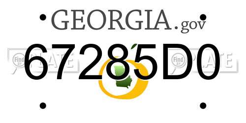 67285D0 Georgia License Plate