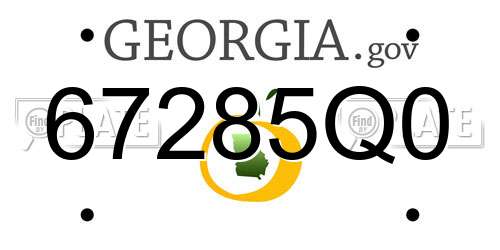 67285Q0 Georgia License Plate