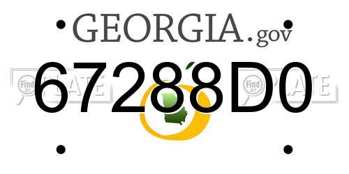 67288D0 Georgia License Plate