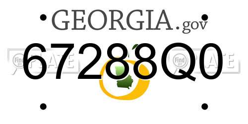 67288Q0 Georgia License Plate