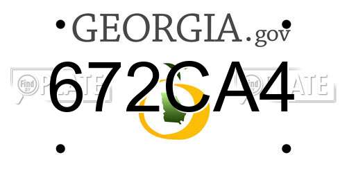672CA4 Georgia License Plate