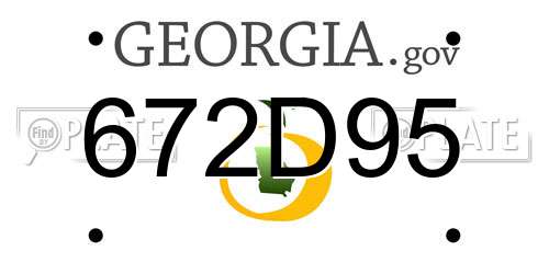 672D95 Georgia License Plate