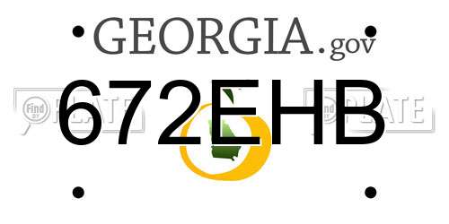 672EHB Georgia License Plate
