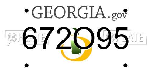 672O95 Georgia License Plate