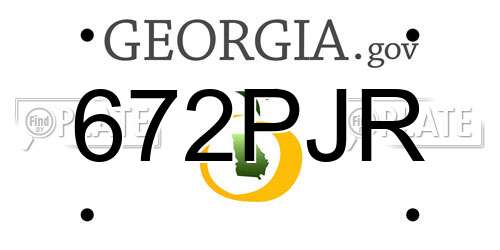 672PJR Georgia License Plate