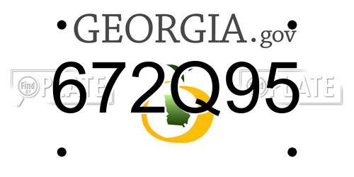 672Q95 Georgia License Plate