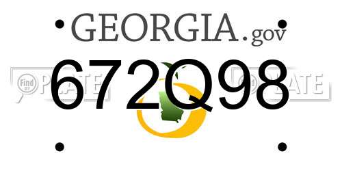672Q98 Georgia License Plate