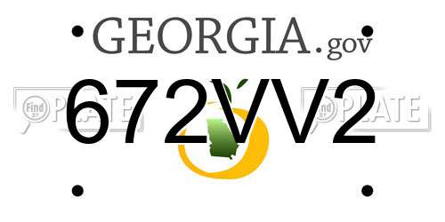 672VV2 Georgia License Plate