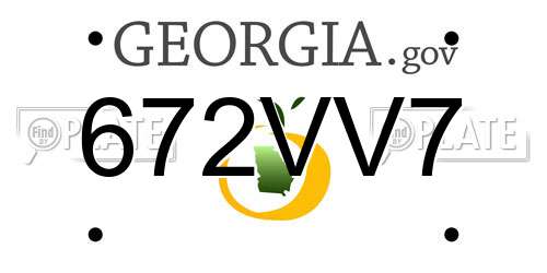 672VV7 Georgia License Plate