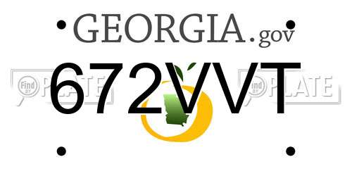 672VVT Georgia License Plate