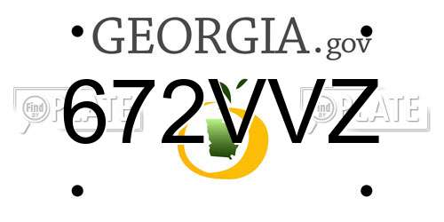 672VVZ Georgia License Plate