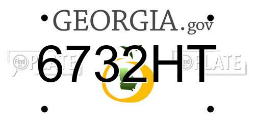 6732HT Georgia License Plate