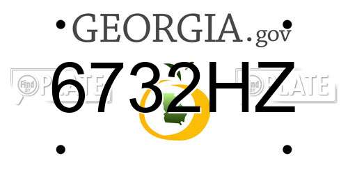 6732HZ Georgia License Plate