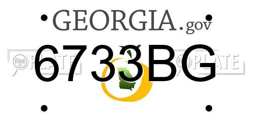 6733BG Georgia License Plate
