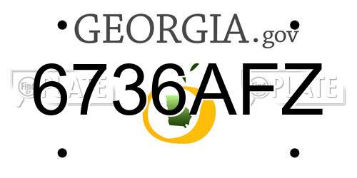 6736AFZ Georgia License Plate