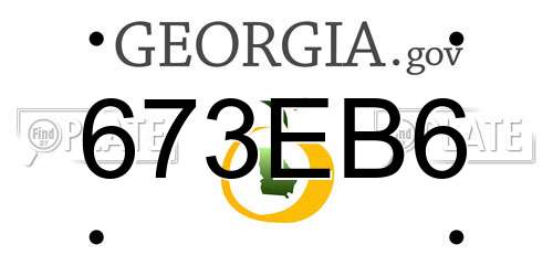 673EB6 Georgia License Plate