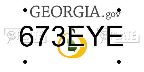 673EYE Georgia License Plate