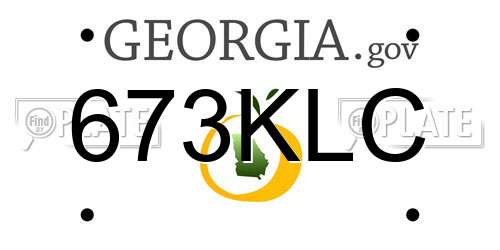 673KLC Georgia License Plate
