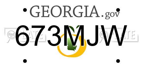 673MJW Georgia License Plate