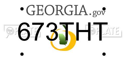 673THT Georgia License Plate