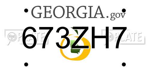 673ZH7 Georgia License Plate