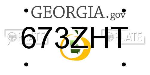 673ZHT Georgia License Plate